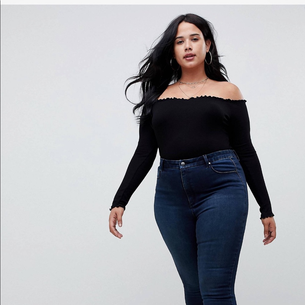 Plus size off the shoulder body suit